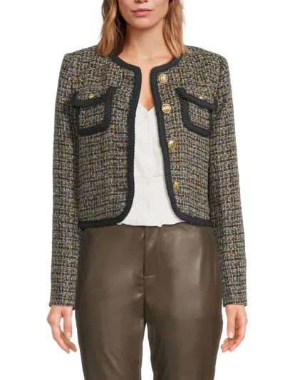 Bcbgeneration Women's Tweed Cropped Jacket In Gray