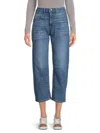 Bcbgeneration Women's Whiskered Cropped Barrel-leg Jeans In Multi