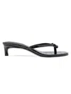 Bcbgeneration Women's Zia-1 40mm Crocodile-embossed Faux Leather Kitten-heel Sandals In Black