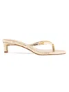Bcbgeneration Women's Zia 40mm Metallic Faux Leather Kitten-heel Sandals In Gold