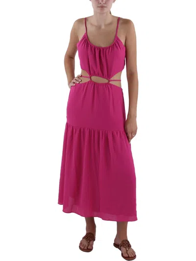 Bcbgeneration Womens Below Knee Cutout Midi Dress In Pink