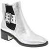 Bcbgeneration Womens Buckle Man Made Motorcycle Boots In Silver