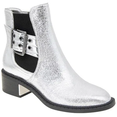 Bcbgeneration Womens Buckle Man Made Motorcycle Boots In Silver