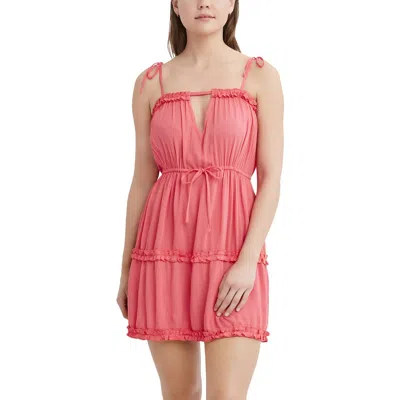 Bcbgeneration Womens Convertible Mini Dress Swim Cover-up In Pink