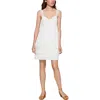 Bcbgeneration Womens Crochet Trim Cut-out Shift Dress In White
