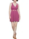 Bcbgeneration Womens Cutout Criss-cross Back Mini Dress In Pink