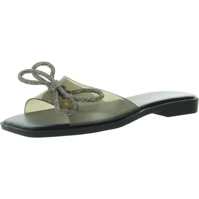 Bcbgeneration Womens Embellished Manmade Slide Sandals In Grey