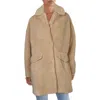 Bcbgeneration Womens Faux Fur Midi Teddy Coat In Brown