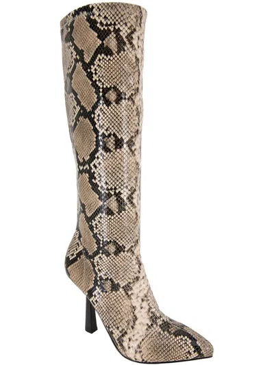 Bcbgeneration Isra Knee High Pointed Toe Boot In Natural Snake - Synthetic
