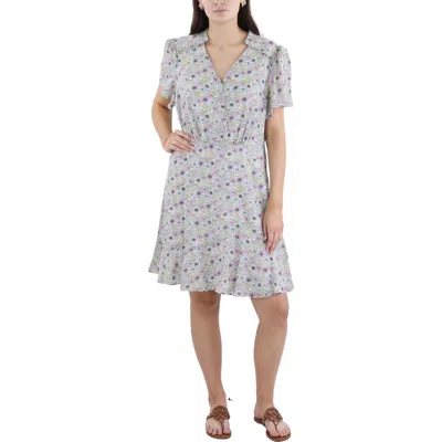 Bcbgeneration Womens Floral Print Polyester Mini Dress In Multi