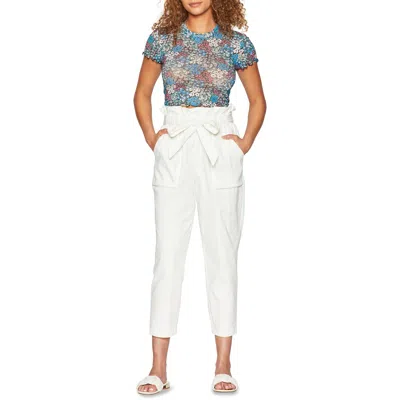 Bcbgeneration Womens Floral Sheer Crop Top In Blue