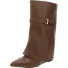 Bcbgeneration Womens Fold-over Leather Mid-calf Boots In Multi
