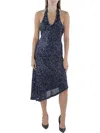 Bcbgeneration Womens Halter Asymmetric Cocktail And Party Dress In Blue