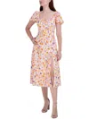 Bcbgeneration Womens Knee Length Floral Print Midi Dress In Multi