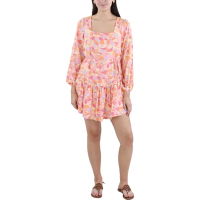 Bcbgeneration Womens Printed Polyester Mini Dress In Purple