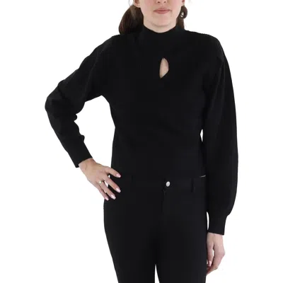 Bcbgeneration Womens Ribbed Knit Mock Turtleneck Sweater In Black