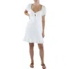 Bcbgeneration Womens Square Neck Short Mini Dress In White
