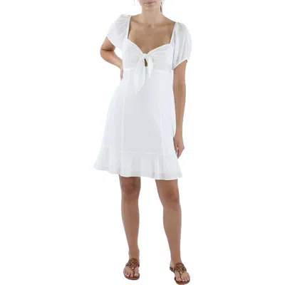 Bcbgeneration Womens Square Neck Short Mini Dress In White