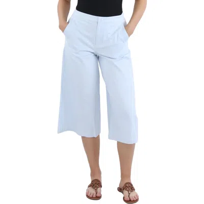 Bcbgeneration Womens Stretch Cotton Cropped Pants In Blue