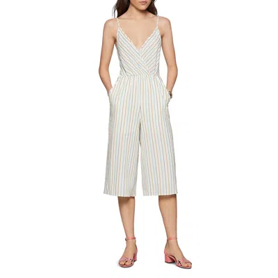 Bcbgeneration Womens Striped Wide Leg Jumpsuit In Neutral