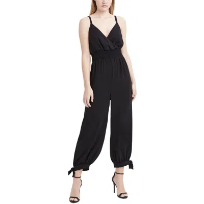 Bcbgeneration Womens Woven Smocked Jumpsuit In Black