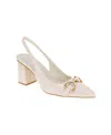 Bcbgeneration Women's Gardin Slingback Block Heel Pumps In Rainy Day Patent