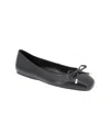 Bcbgeneration Women's Hartly Square Toe Bow Ballet Flats In Black Smooth