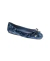 Bcbgeneration Hartly 2 Womens Bow Velvet Ballet Flats In Naval Blue Crushed Velvet