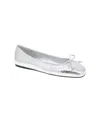 Bcbgeneration Hartly Cap Toe Ballet Flat In Silver Crackle Metallic