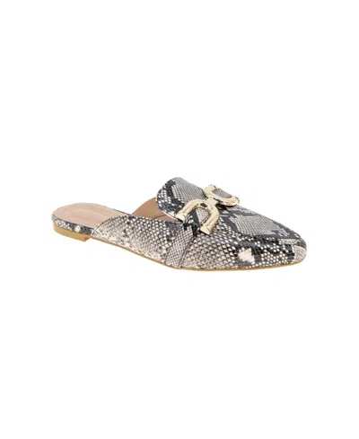 Bcbgeneration Women's Tara Snakeskin Print Mules In Natural