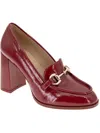 Bcbgeneration Yixy Womens Patent Slip-on Loafer Heels In Red