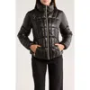Bcbgeneration Zip Corset Puffer Jacket In Black