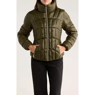 Bcbgeneration Zip Corset Puffer Jacket In Green