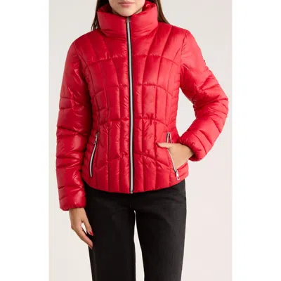 Bcbgeneration Zip Corset Puffer Jacket In Red