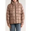 Bcbgeneration Zip Quilted Short Puffer Jacket In Brown