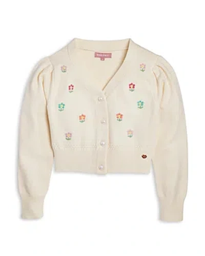 Bcbg Girls Girls' Floral Button Cardigan - Little Kid In Egret