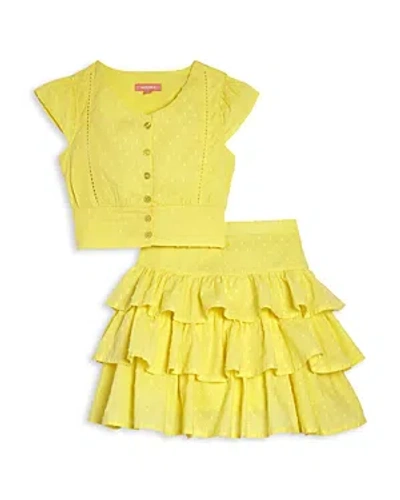 Bcbg Girls Girls' Tiered Skirt Set - Big Kid In Pale Yellow