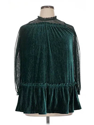 Pre-owned Bcbgirls 3/4 Sleeve Blouse In Green