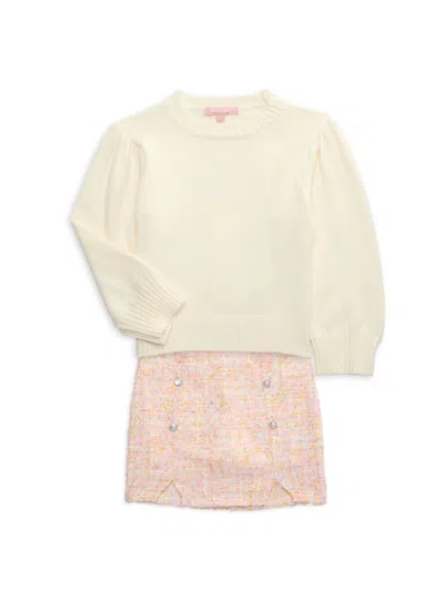 Bcbgirls Kids' Girl's 2-piece Sweatshirt & Skirt Set In Neutral