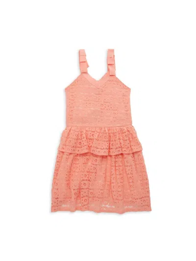 Bcbgirls Kids' Little Girl's Lace Tiered A-line Dress In Sherbert