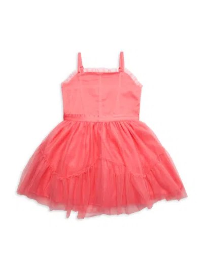 Bcbgirls Kids' Little Girl's Sleeveless Tulle Dress In Hot Coral