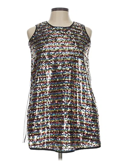 Pre-owned Bcbgirls Sleeveless Top Silver Halter Neckline Tops