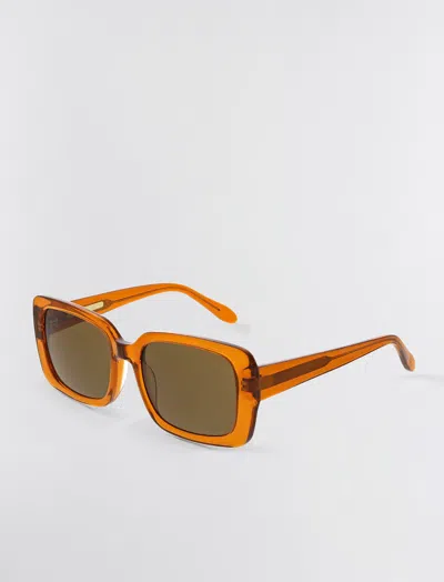 Bcbgmaxazria 1982 Rectangle Sunglasses In Apricot