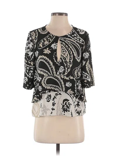 Pre-owned Bcbgmaxazria 3/4 Sleeve Blouse In Black