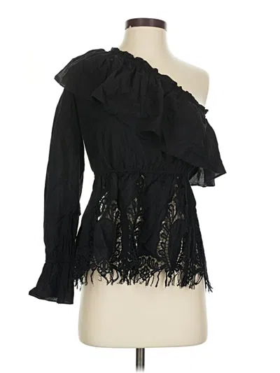 Pre-owned Bcbgmaxazria 3/4 Sleeve Blouse In Black