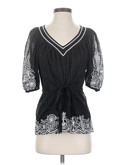 Pre-owned Bcbgmaxazria 3/4 Sleeve Blouse In Black