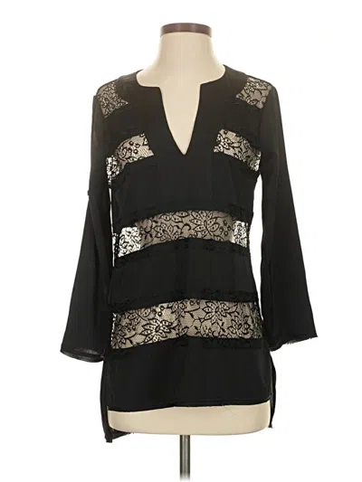 Pre-owned Bcbgmaxazria 3/4 Sleeve Blouse In Black