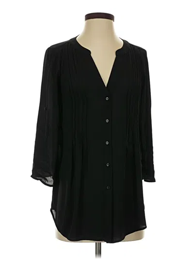 Pre-owned Bcbgmaxazria 3/4 Sleeve Blouse In Black