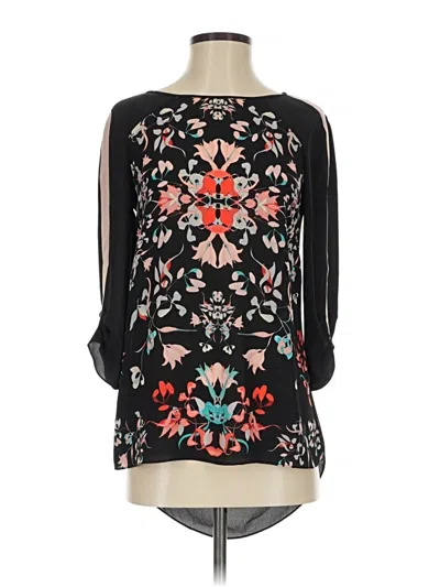 Pre-owned Bcbgmaxazria 3/4 Sleeve Blouse In Black