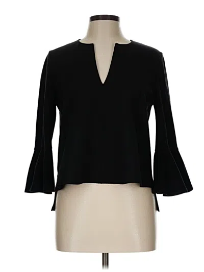 Pre-owned Bcbgmaxazria 3/4 Sleeve Blouse In Black